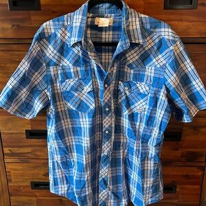 Pearl Snap Button Down Wrangler Wrancher T-Shirt